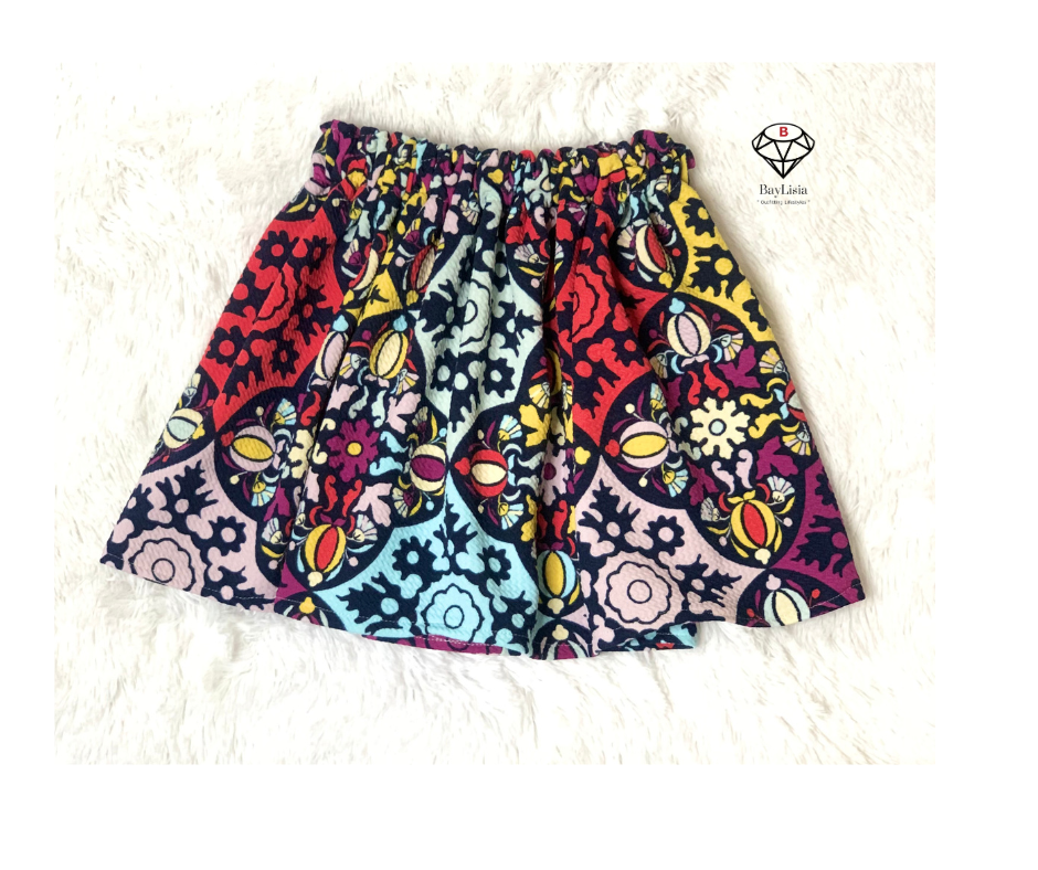 Girl's Print Volume Skirt