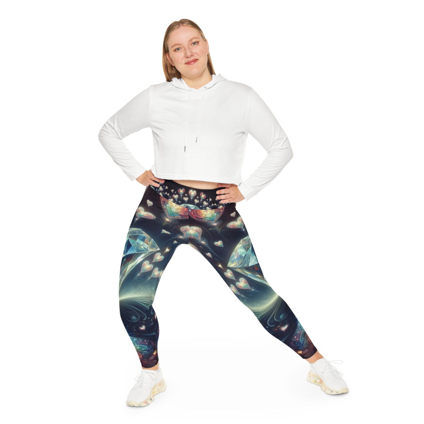 Diamonds and Hearts Plus Size Leggings