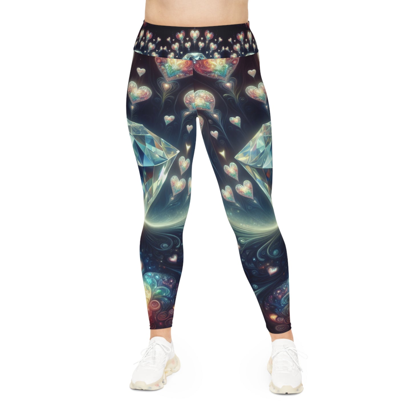 Diamonds and Hearts Plus Size Leggings