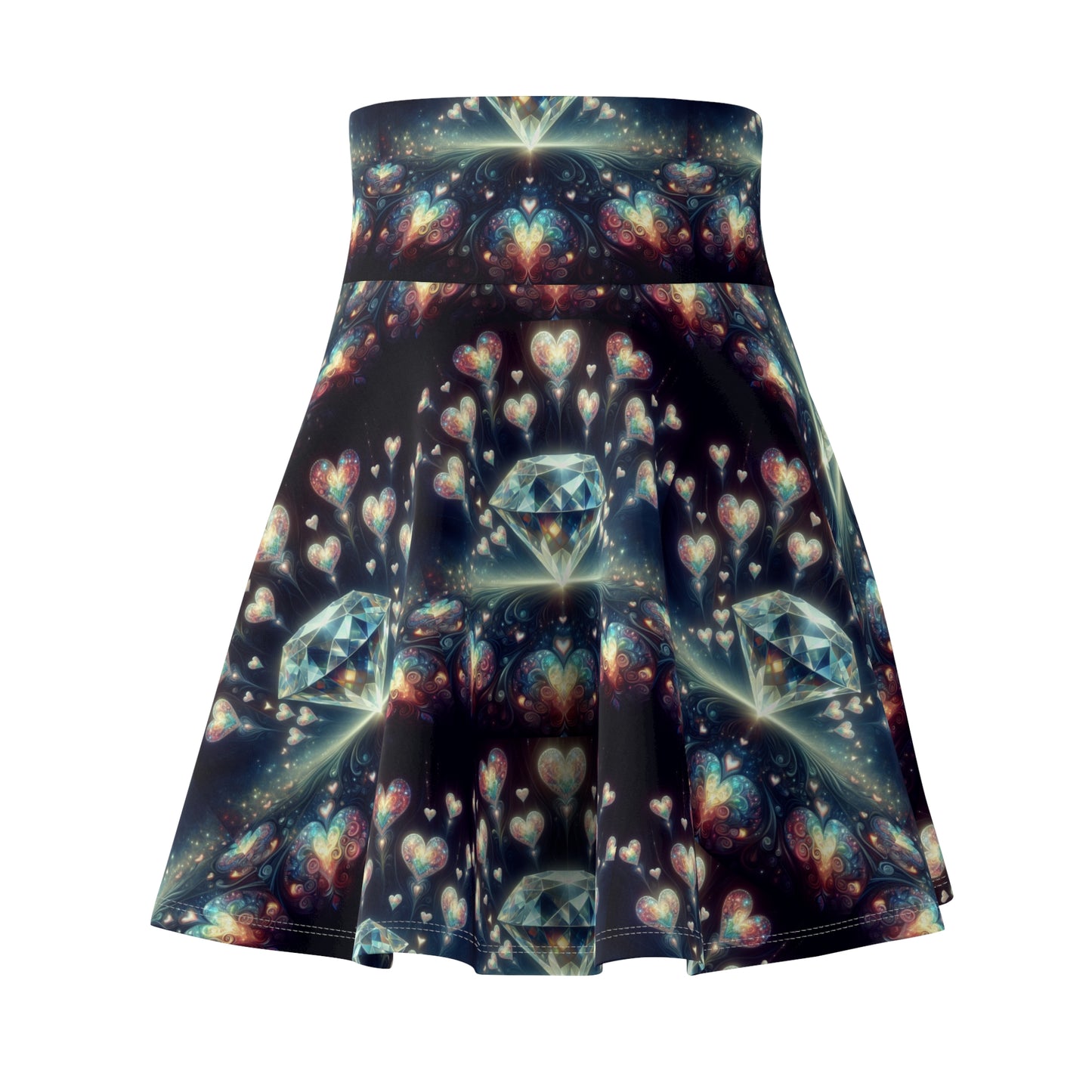 Women's Skater Skirt Diamonds and Hearts