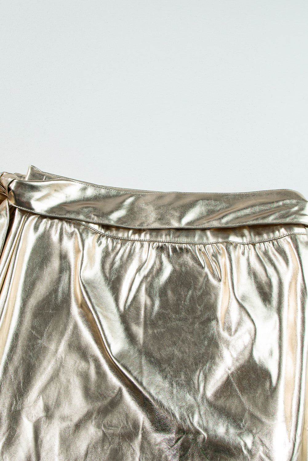 Gold Knotted Metallic Midi Skirt