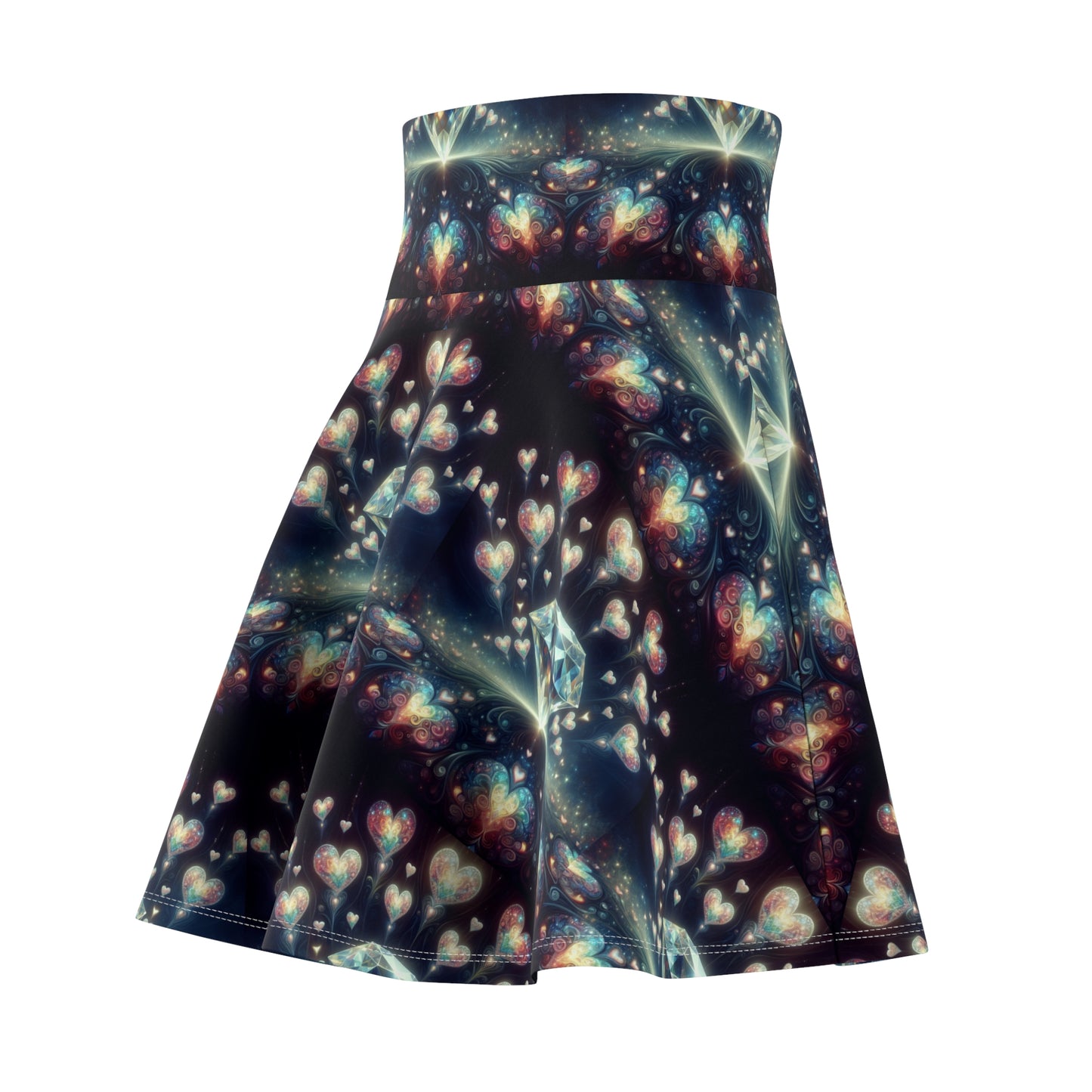 Women's Skater Skirt Diamonds and Hearts