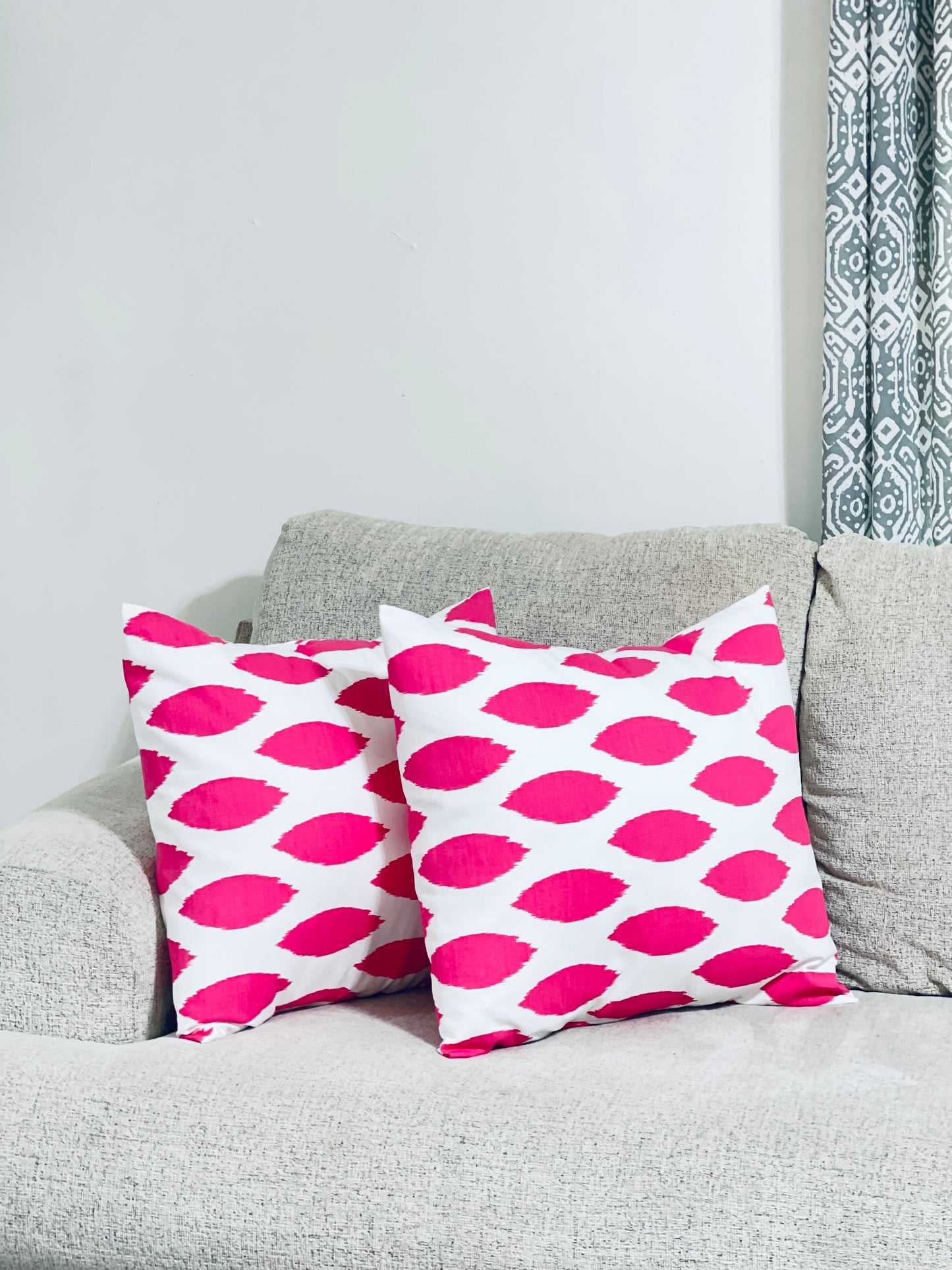 Pink Leaf and White Designer Pillows