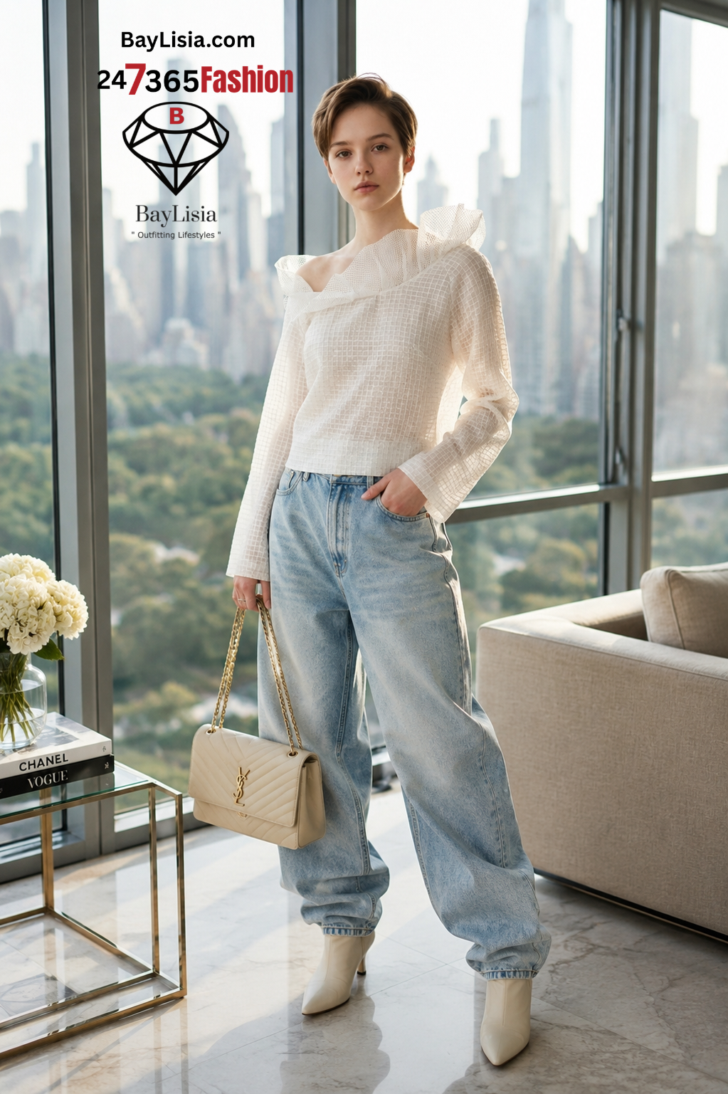 BayLisia Sheer Summer Designer Editorial Blouse