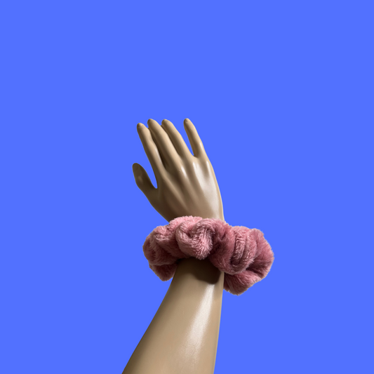 BayLisia Brand XL Fluffy Blue Knit Scrunchie Hair Tie