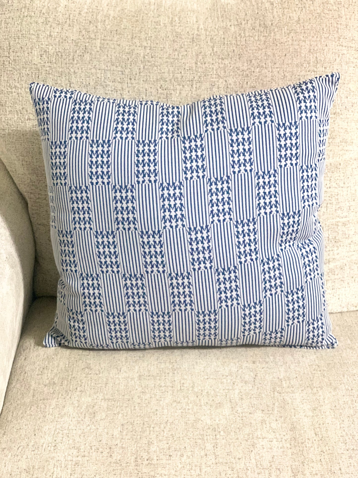 Blue and White Decorative Knit Pillows