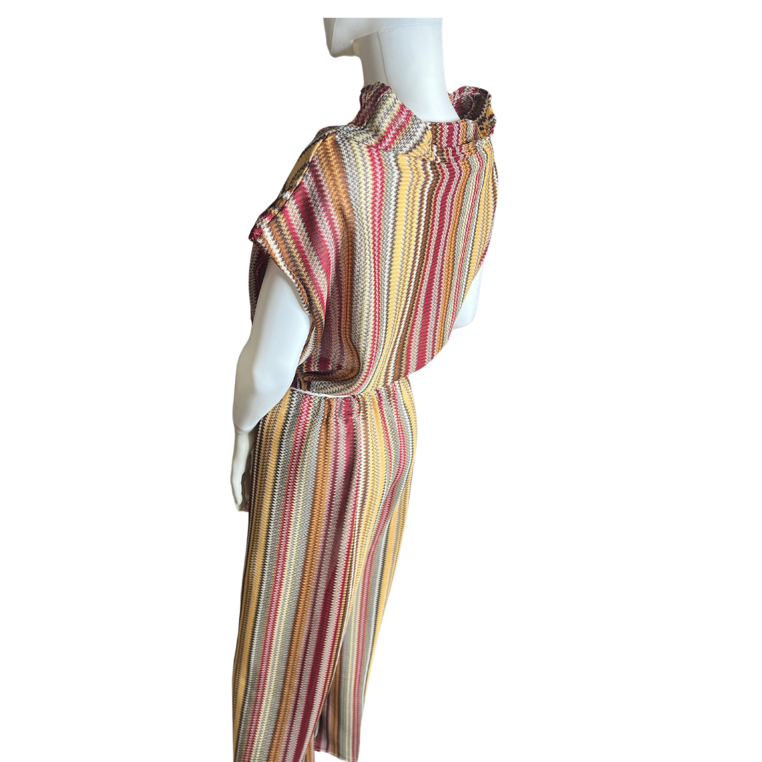 Zig Zag Stripe Fall 2 Pc. Wide Leg 3/4 length Pants Set