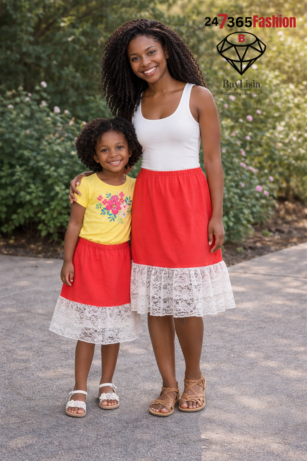 Ready-to-Ship Lace Trim Jersey Skirt (Kids + Mommy & Me) — Spring/Summer 2026