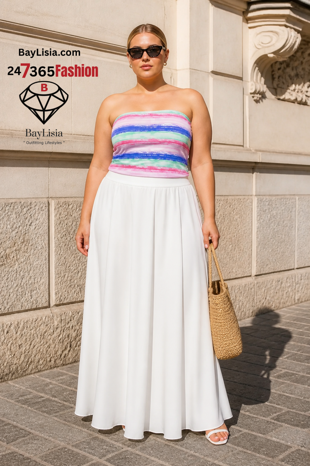 BayLisia Designer Long Jersey Knit Tube Top | Women's Stretch Strapless Top