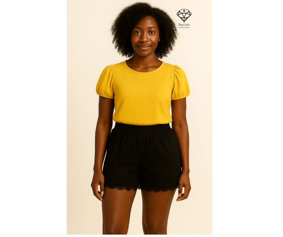 BayLisia Shorts With Lace Hemline Made in the USA