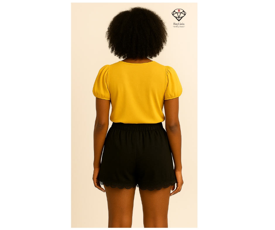 BayLisia Shorts With Lace Hemline Made in the USA