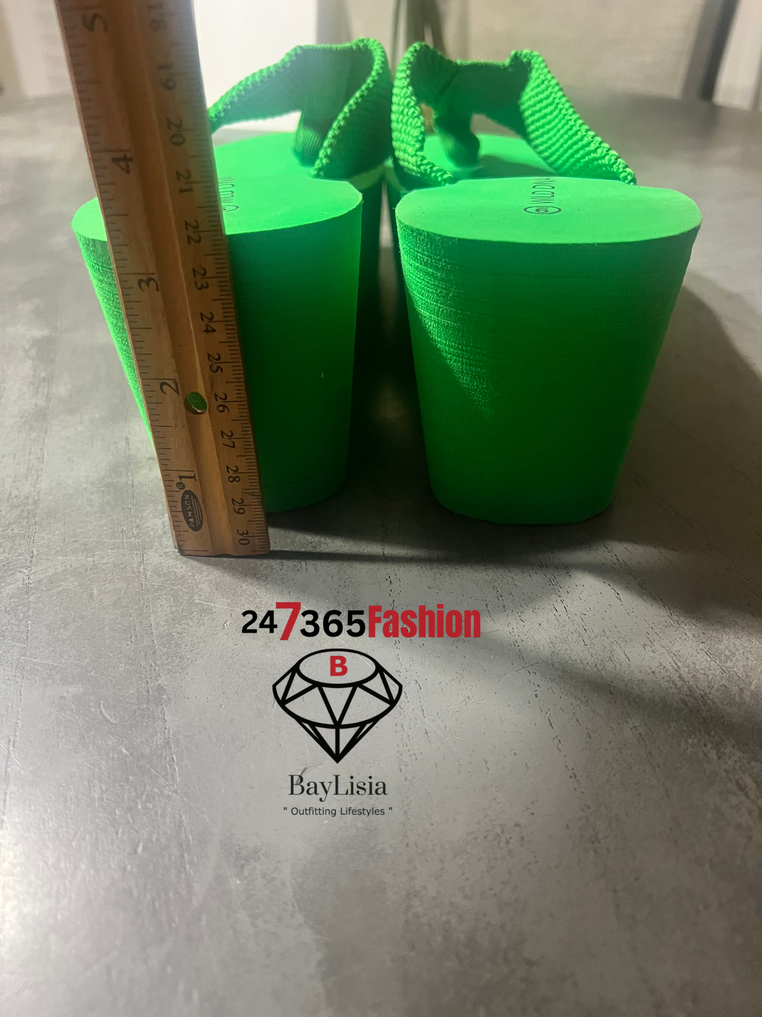 Neon Green Platform Flip Flops (Size 9) — Wild Diva Lounge