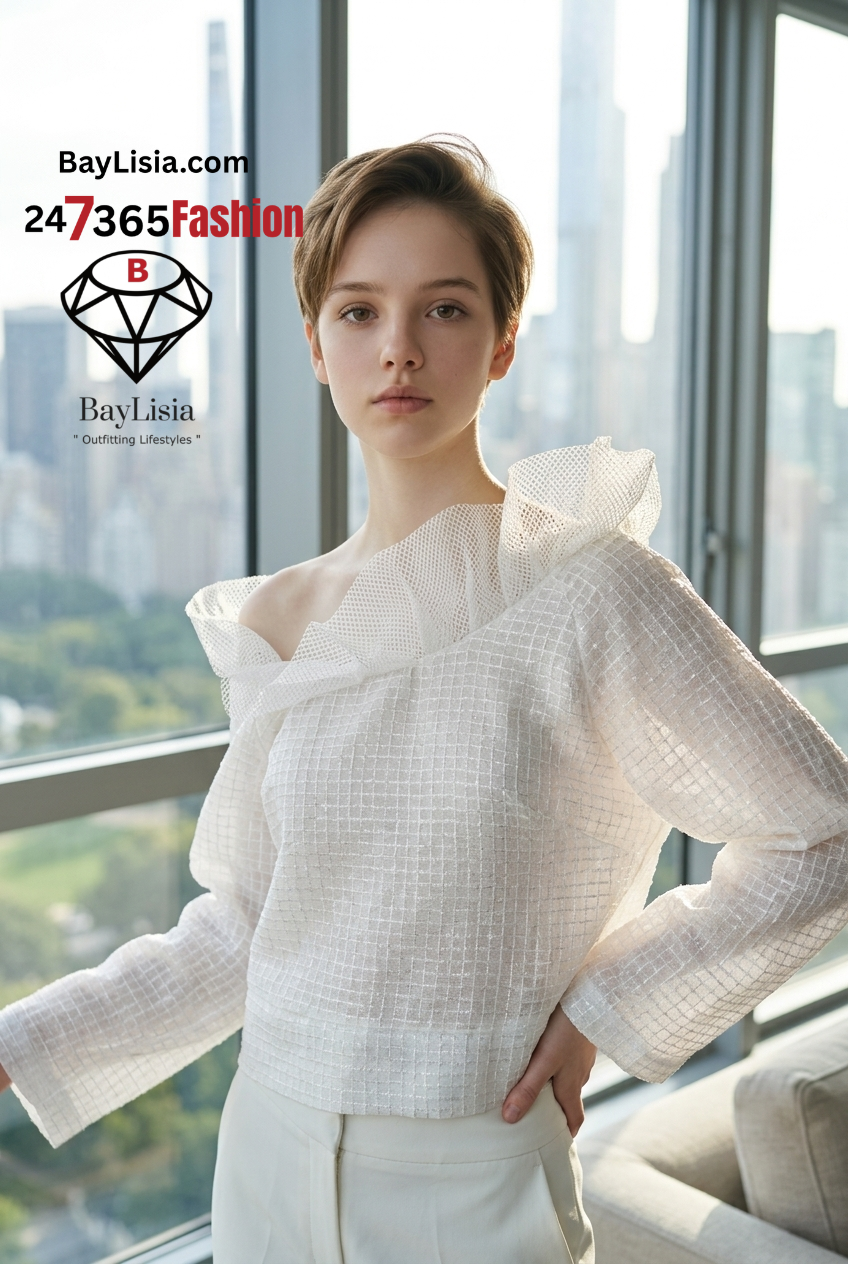 BayLisia Sheer Summer Designer Editorial Blouse