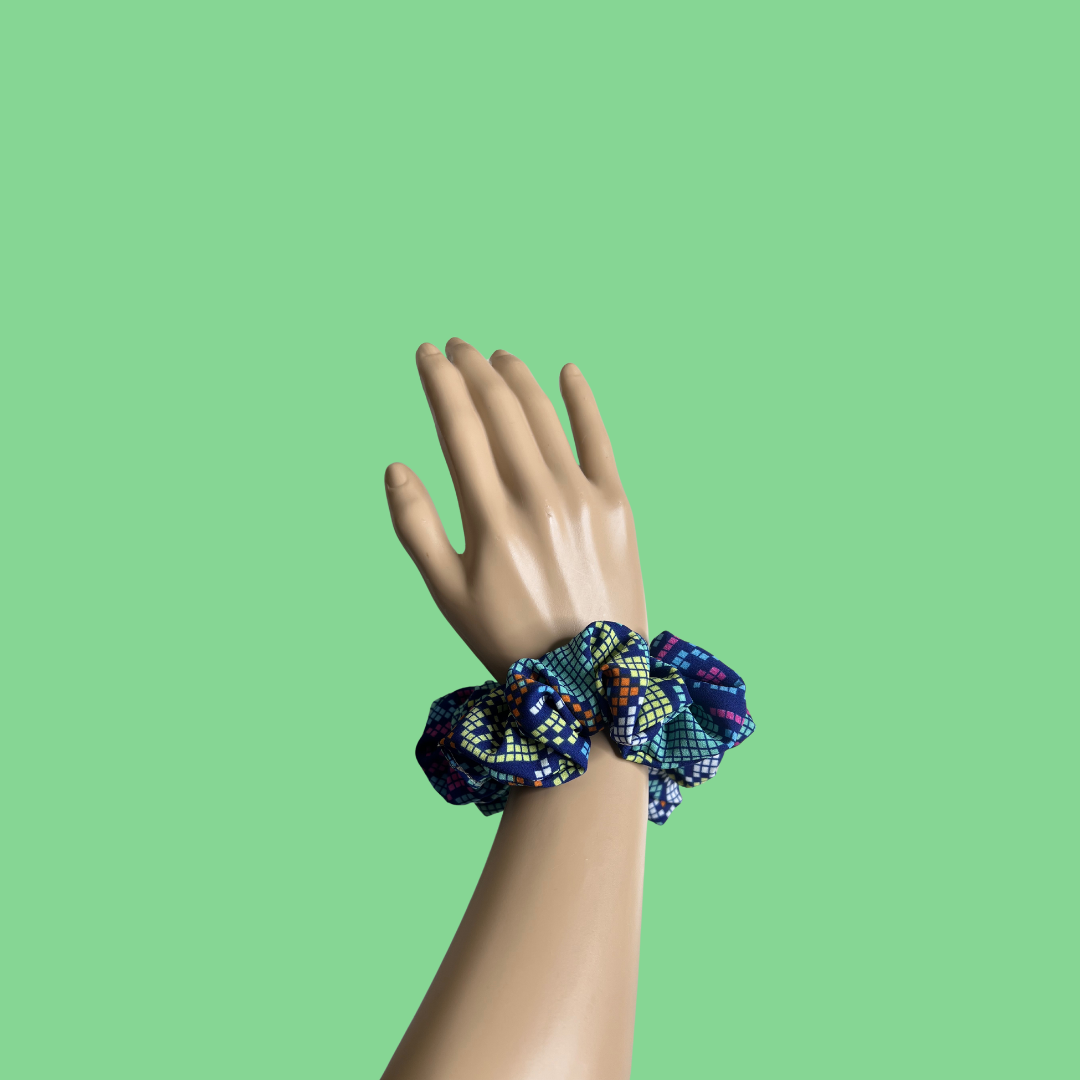 XL Multicolor Polyester Scrunchie | Bold Everyday Glam-Ready To Ship
