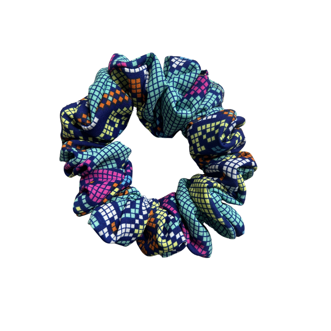 XL Multicolor Polyester Scrunchie | Bold Everyday Glam-Ready To Ship