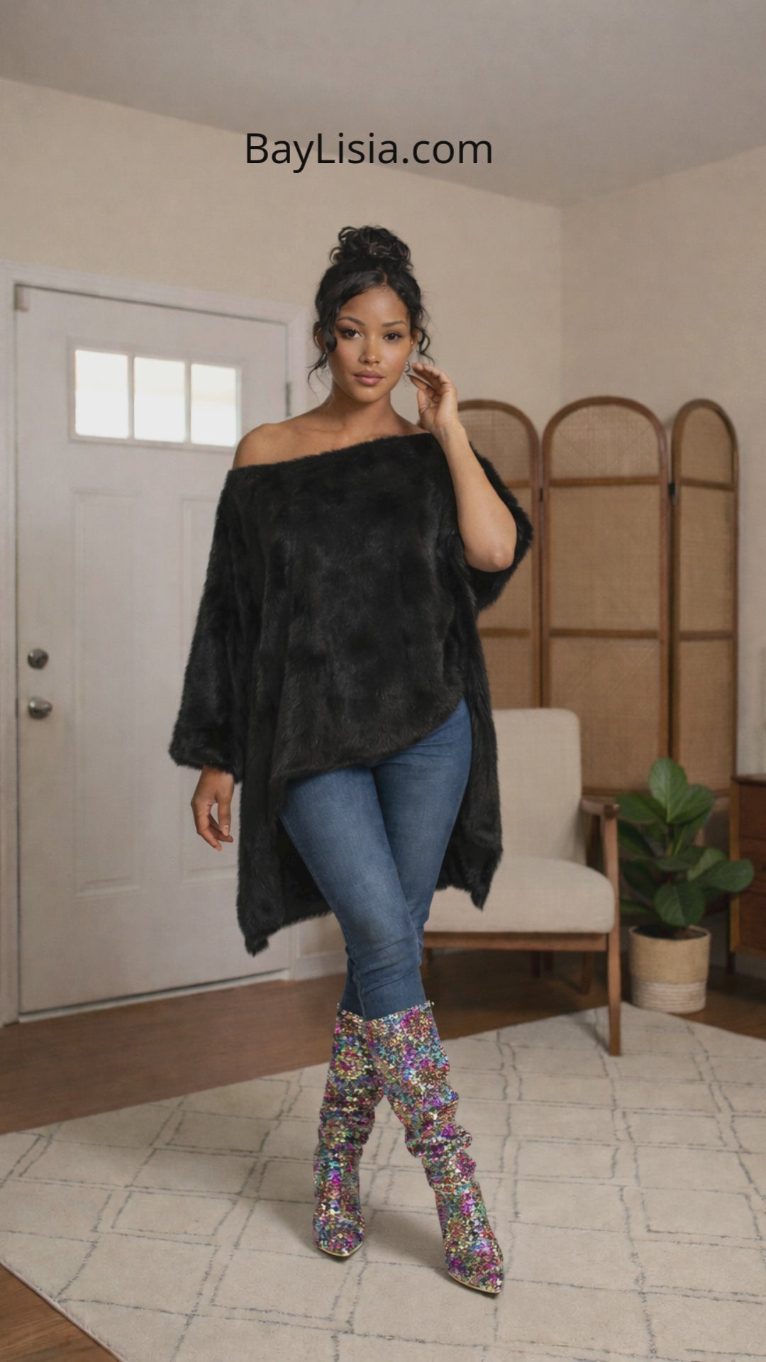 Off-Shoulder Asymmetrical Blouse | Poly-Cotton Blend- Ready to Ship